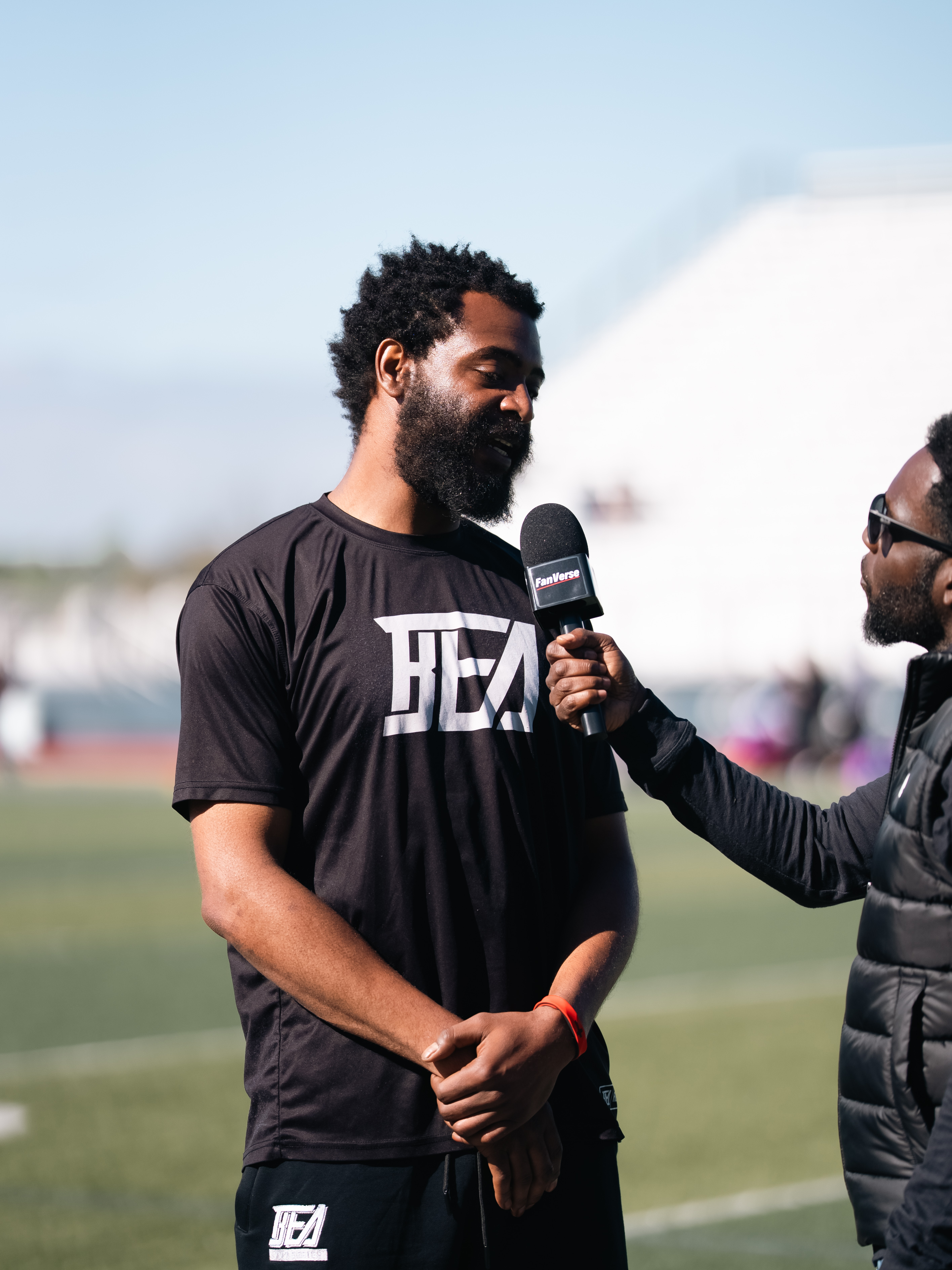 BEA interview taking place on the field